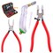 3Pcs Heavy Duty Glass Running Pliers, Breaker Grozer Pliers and Grip Oil Feed Glass Cutter Kit, Professional Stained Glass Cutting Tool with Extra Rubber Tips Perfect for Stained Glass Work